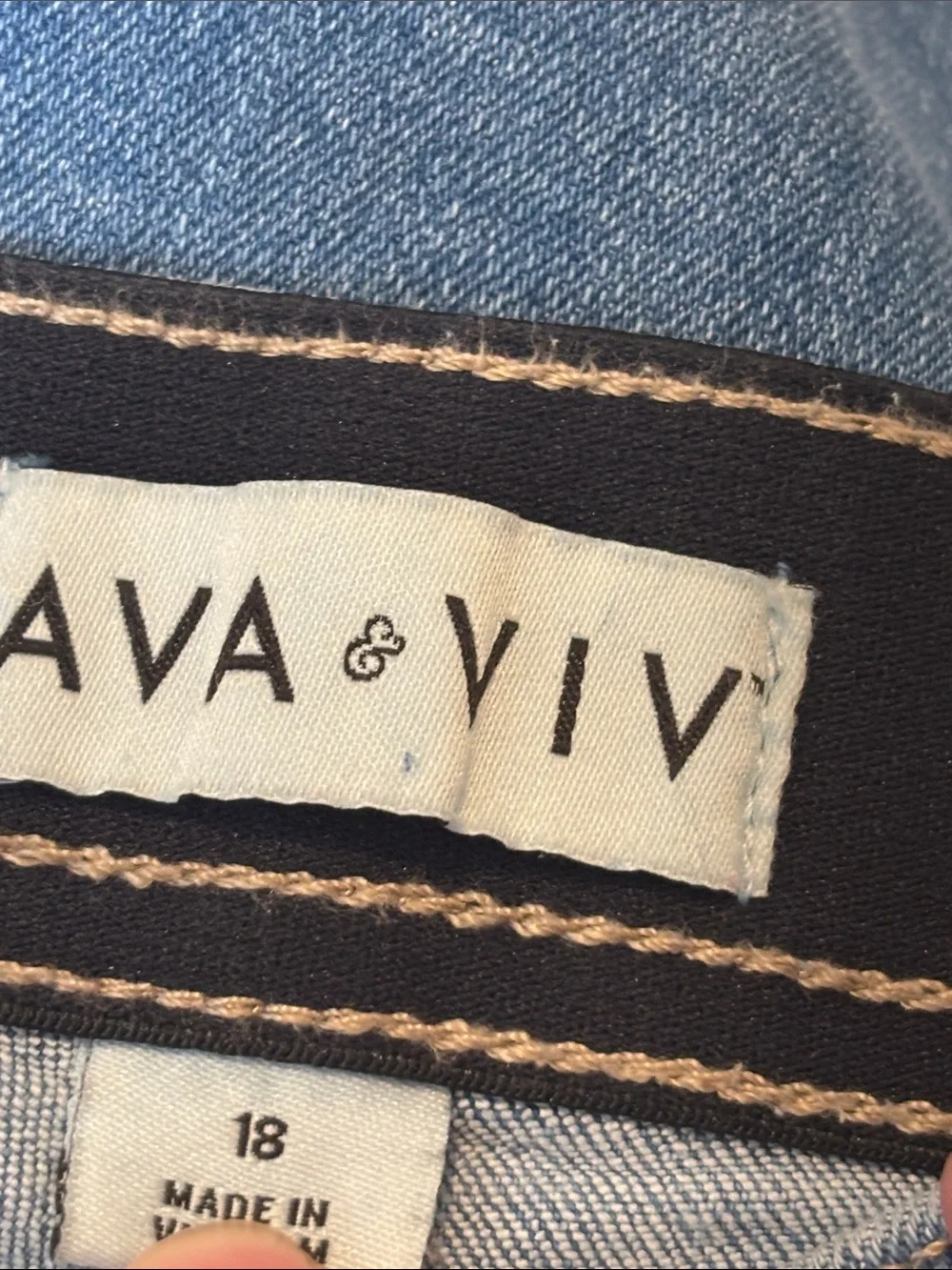 Ava & Viv High Rise Wide Leg Cropped Jeans Size 18 Blue Stretch Denim Plus